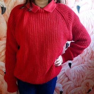 Vintage Ruby Red Mens Gap Sweater Size Large